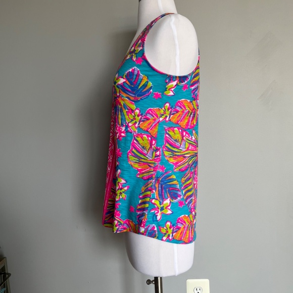 Lilly Pulitzer Gimme the Juice Hawaii Rachet Back Exotic Floral Cotton Tank Top - Picture 7 of 14